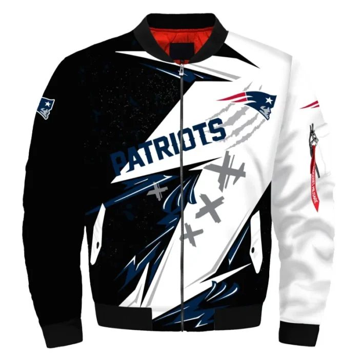 New England Patriots Bomber White Jacket