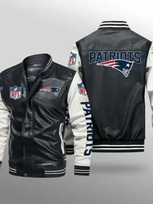 New England Patriots Leather Bomber Jacket