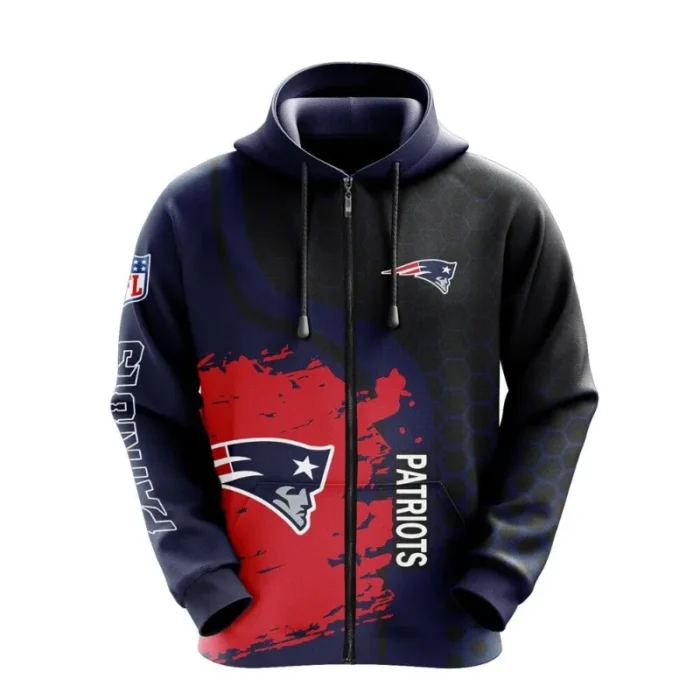 New England Patriots NFL Zip Up Hoodie