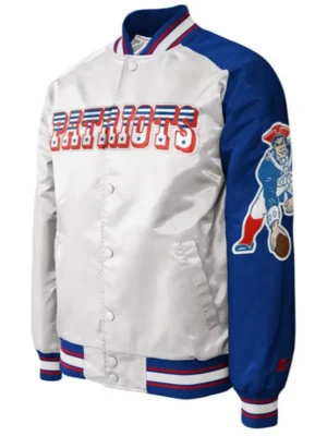 New England Patriots Satin White Jacket