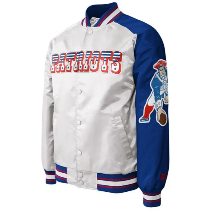 New England Patriots Satin White Jacket