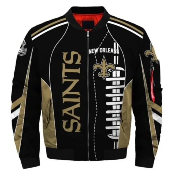 New Orleans Saints Bomber Black Jacket