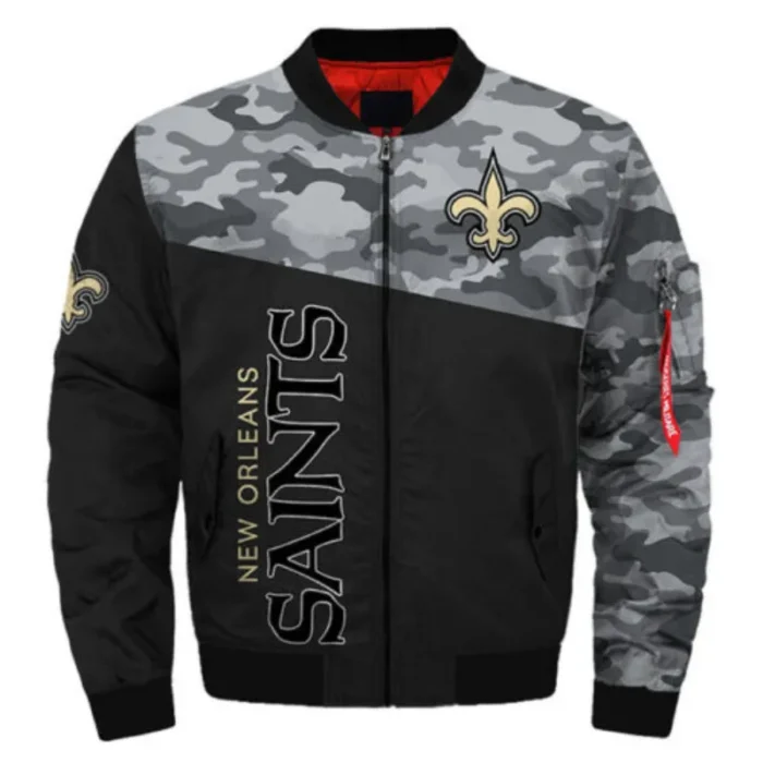 New Orleans Saints Bomber Camo Jacket