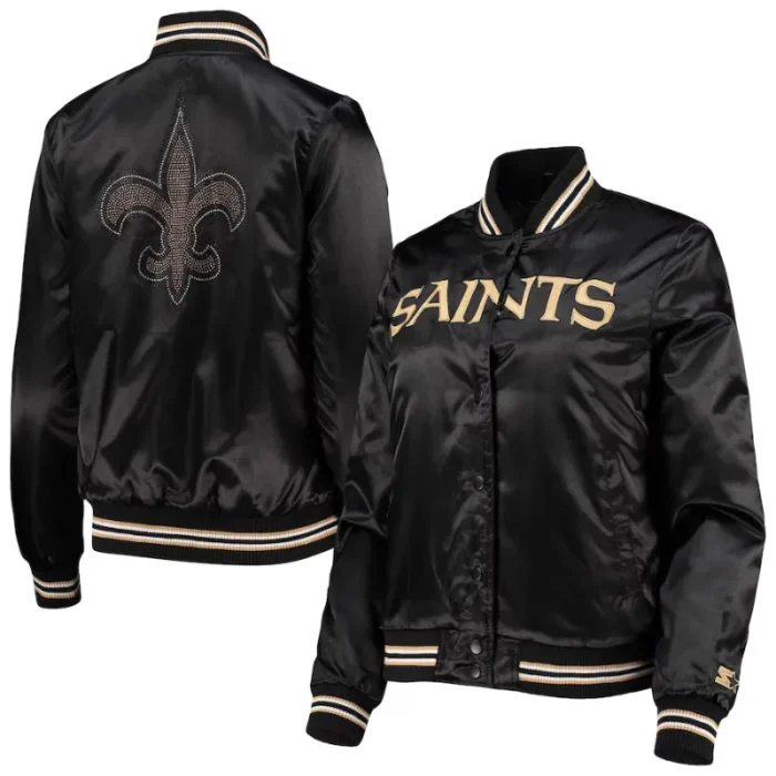 New Orleans Saints Satin Letterman Jacket