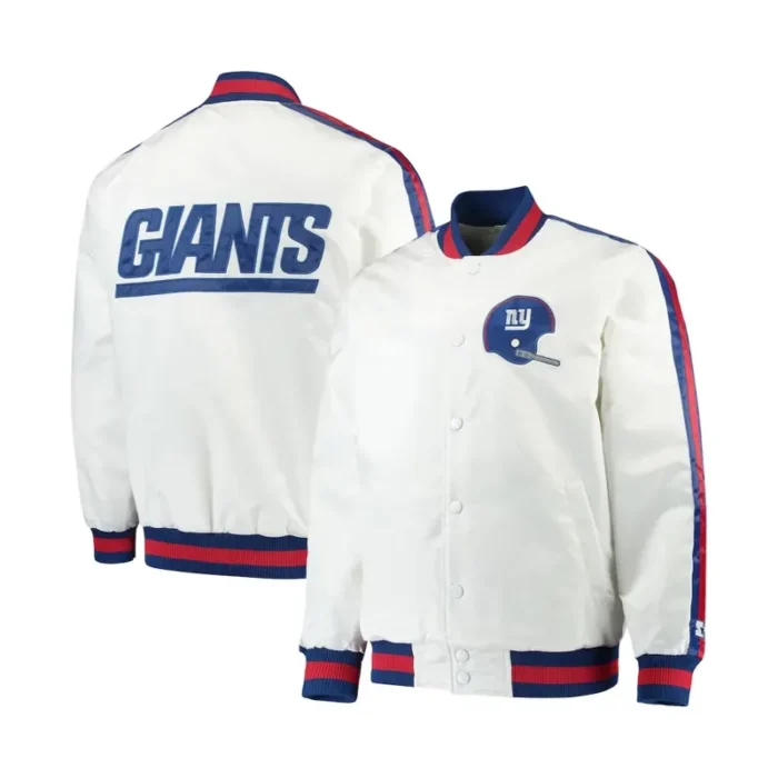 New York Giants Satin White Jacket