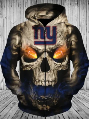 New York Giants Zip Up Hoodie Print