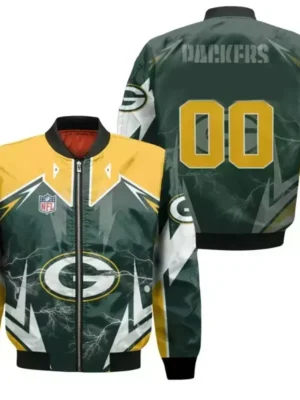 Paul I Green Bay Packers Print Bomber Jacket