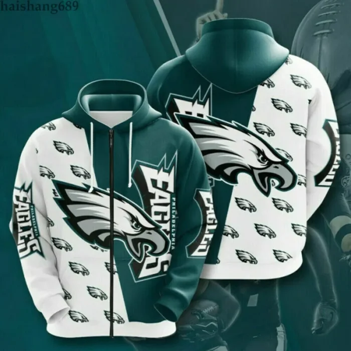 Philadelphia Eagles Logo Zip Up Hoodie