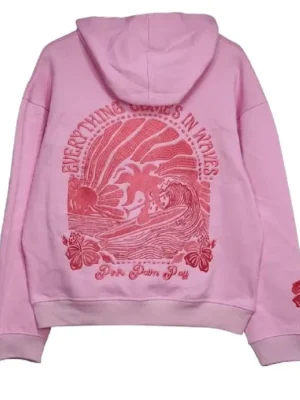 Pink Palm Puff Hoodie