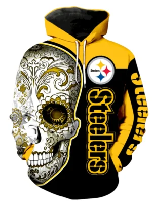 Pittsburgh Steelers Skull Hoodie