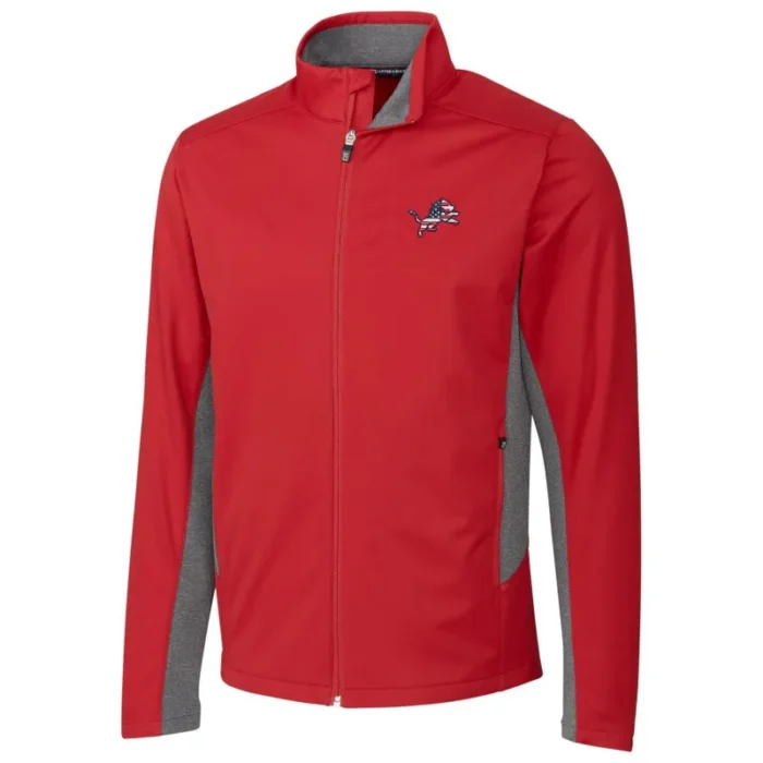 Quinton S Detroit Lions Red Zip Track Jacket