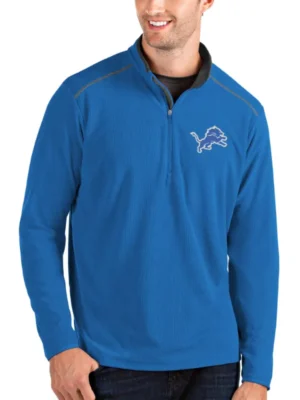 Robert M Detroit Lions Blue Track Pullover Jacket