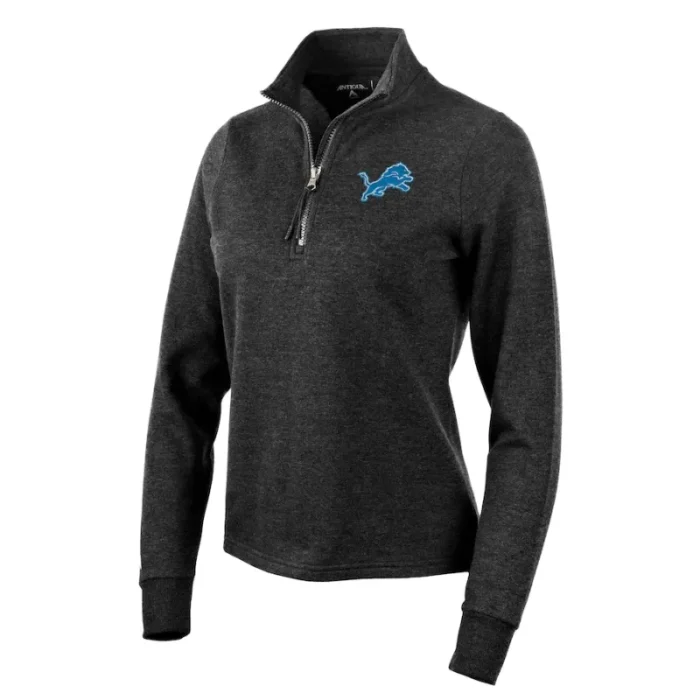 Scott O Detroit Lions Black Half-Zip Jacket