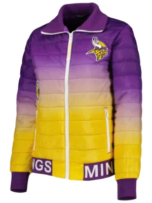 Steven D Minnesota Vikings Purple and Yellow Zip Puffer Jacket