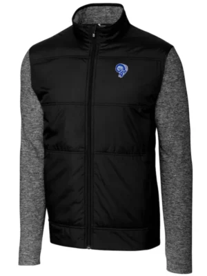Steven M Los Angeles Rams Black Windbreaker Track Jacket