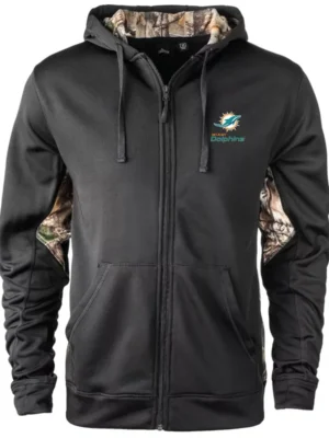 Strauser Miami Dolphins Black Zip Fleece Hoodie