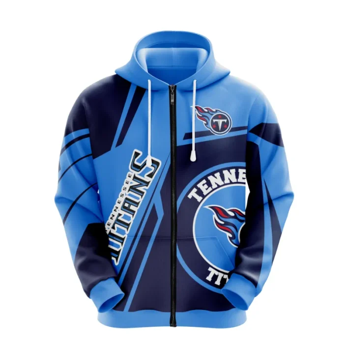 Tennessee Titans Zip Up Blue Hoodie
