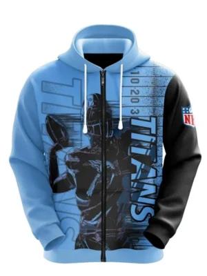 Tennessee Titans Zip Up Print Hoodie
