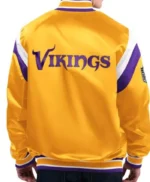 Timothy M Minnesota Vikings Yellow Satin Varsity Jacket Men