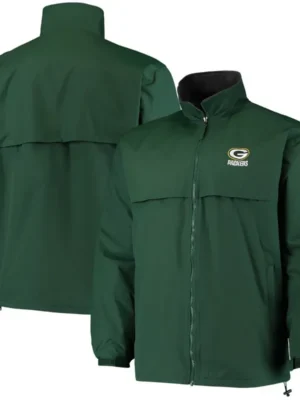 Wells Green Bay Packers Green Zip Track Jacket