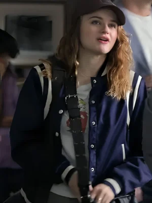 A Family Affair Joey King Blue Varsity Jacket