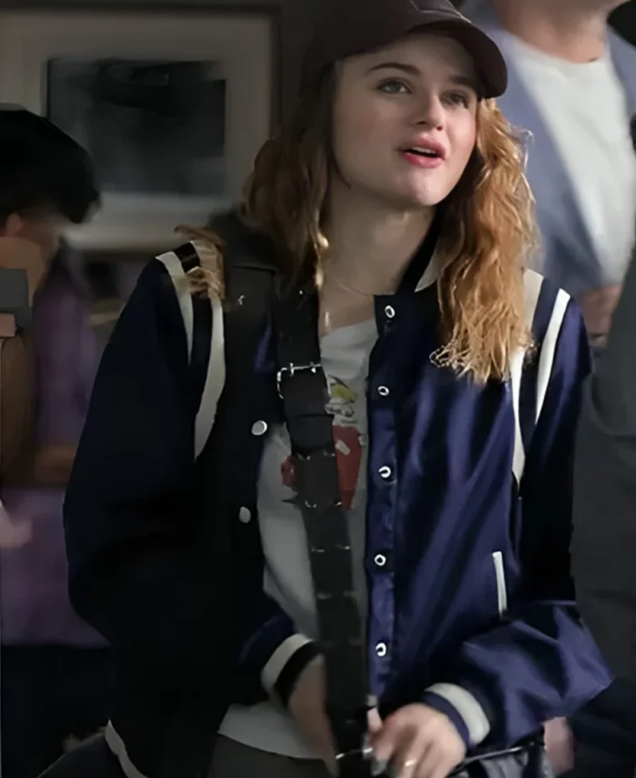 A Family Affair Joey King Blue Varsity Jacket