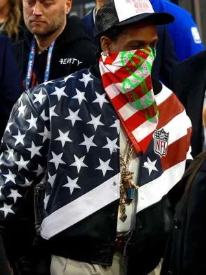 ASAP Rocky Superbowl Leather Jacket front