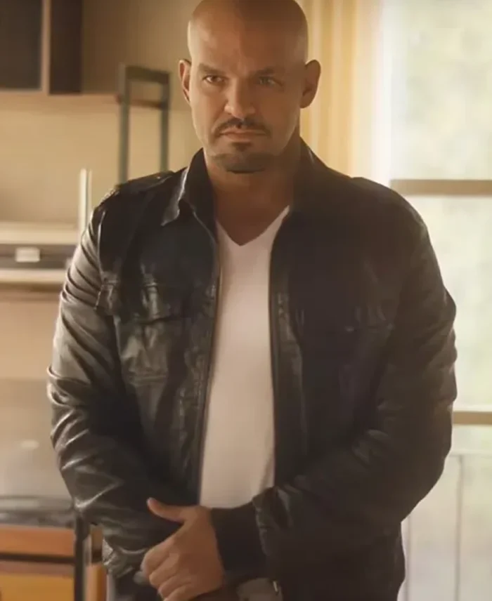 Amaury Nolasco Land Of Women 2024 Black Leather Jacket front