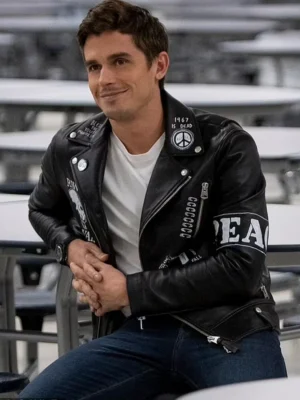 Antoni Porowski Lego Leather Jacket model front