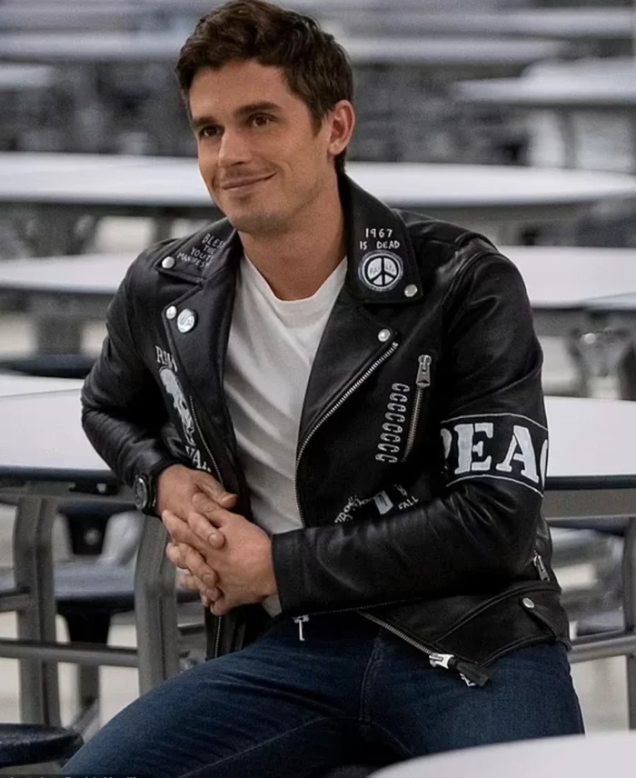 Antoni Porowski Lego Leather Jacket model front