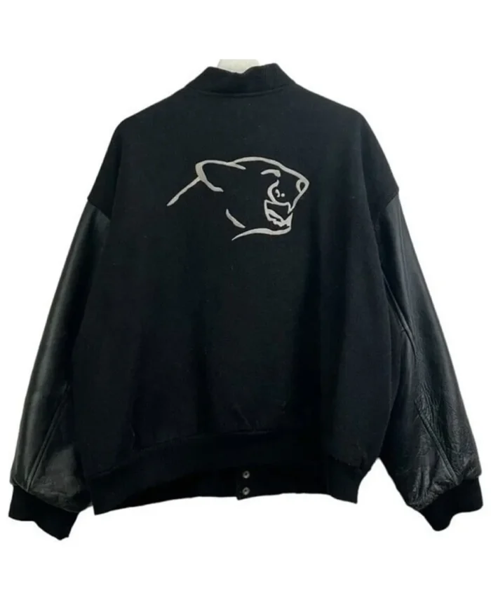 BC Lions CKNW-98 Embroidered Black Varsity Jacket back