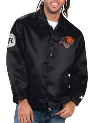 BC Lions Option Route Black Coaches Jacket front