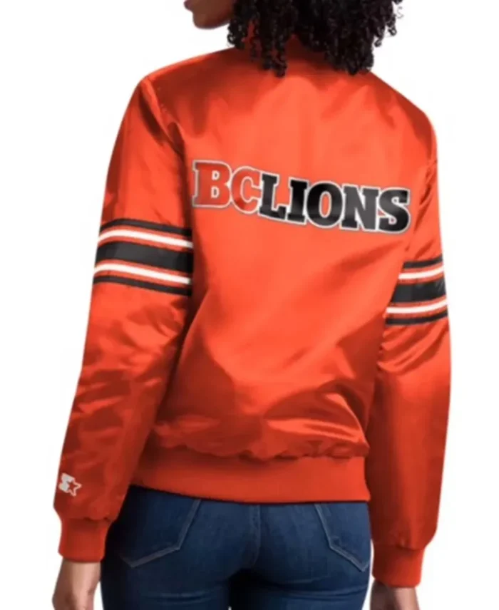 BC Lions Orange Line Up Jacket back