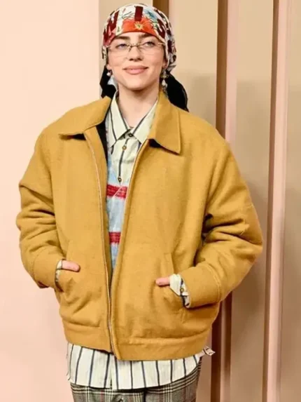 Billie Eilish 96th Oscars Awards Yellow Jacket front
