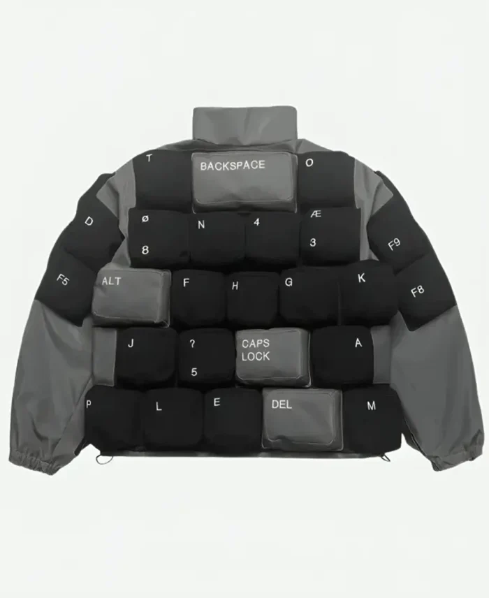 Christine Quinn Black And Grey Keyboard Jacket back