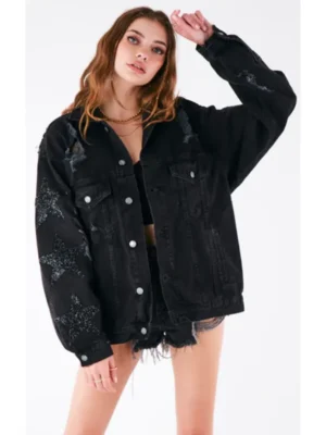 Detroit Lions Denim Black Jacket