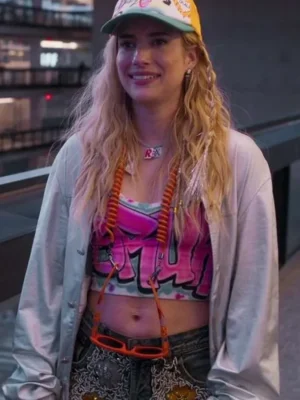 Emma Roberts Space Cadet 2024 Silver Jacket front