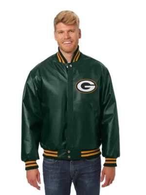 Green Bay Packers Leather Green ]Jacket