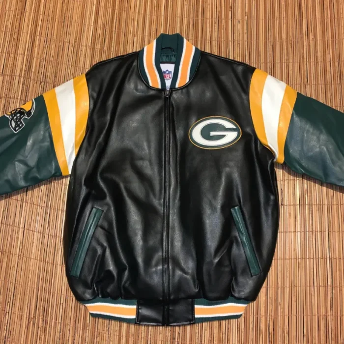 Green Bay Packers Leather Zip Jacket