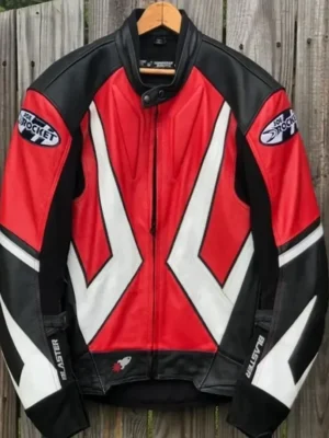 Hailey Bieber Billie Eilish Concert Biker Leather Jacket front