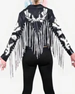 Harley Quinn Birds Of Prey Fringe Leather Jacket back