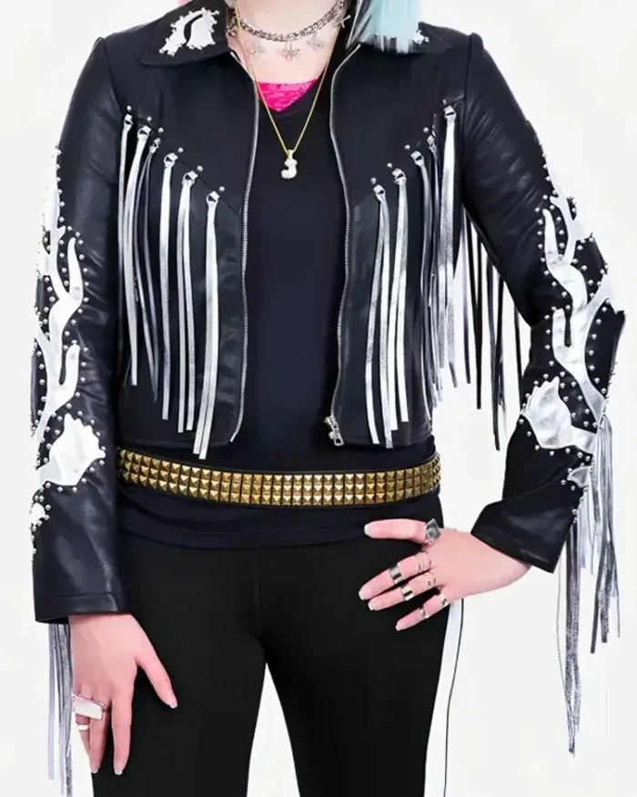 Harley Quinn Birds Of Prey Fringe Leather Jacket front