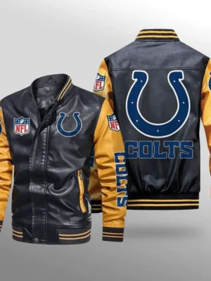 Indianapolis Colts Leather Bomber Jacket