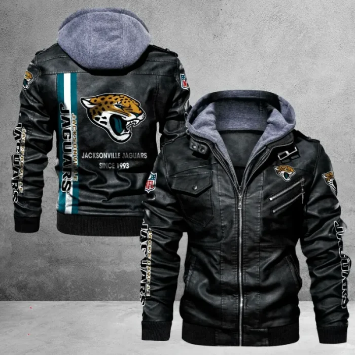 Jacksonville Jaguars Leather Hoodie Jacket