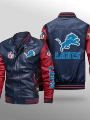 Johnson Detroit Lions Biker Jacket Sale