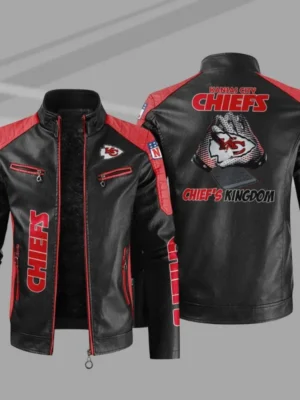 Kansas City Chiefs Leather Moto Jacket