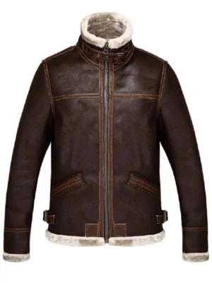 Leon Kennedy Resident Evil 4 Shearling Jacket front