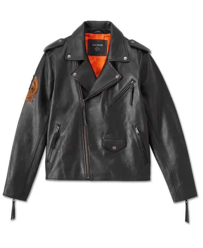 Men's Burning Eagle Leather Jacket front