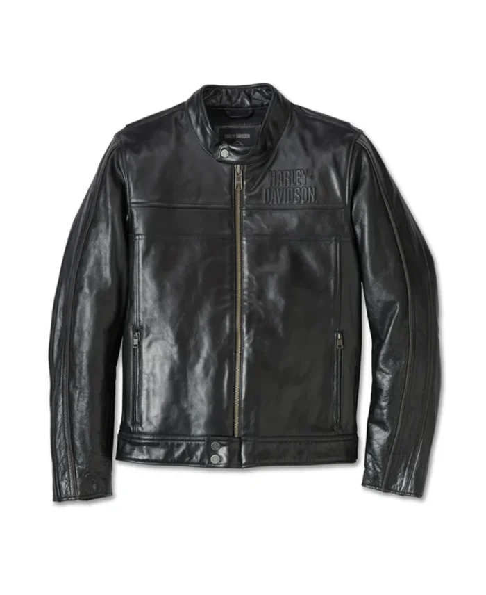 Men's H-D Flex Layering System Café Racer Leather Jacket Outer Layer front