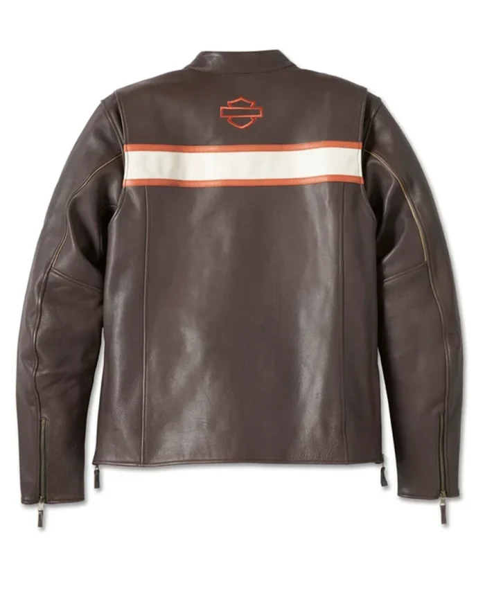 Men's Victory Lane II Leather Jacket - Java back